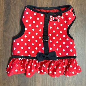 Disney Tails Minnie Mouse Dog Harness Medium Red Polka Dot Good Ruffle Bow